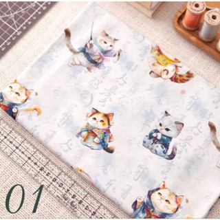 細帆布書法 揮毫貓 8安全棉數位印刷半碼145×45cm $180