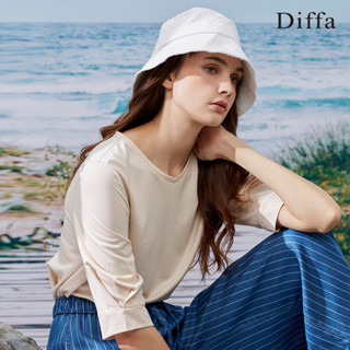 【Diffa】七分袖車褶上衣3768-8101