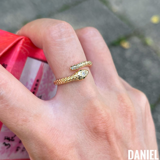 •DANIEL• 輕珠寶 18K包金 小鑽蛇形戒指