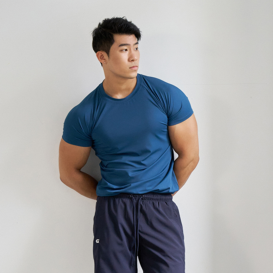 【GLADE.】Core 涼感抗UV訓練 男短袖上衣 (藍綠) Training Top 現貨