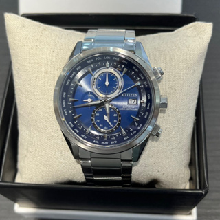 CITIZEN 星辰 GENT'S 時尚光動能 全球電波時計腕錶-藍 AT8260-85L