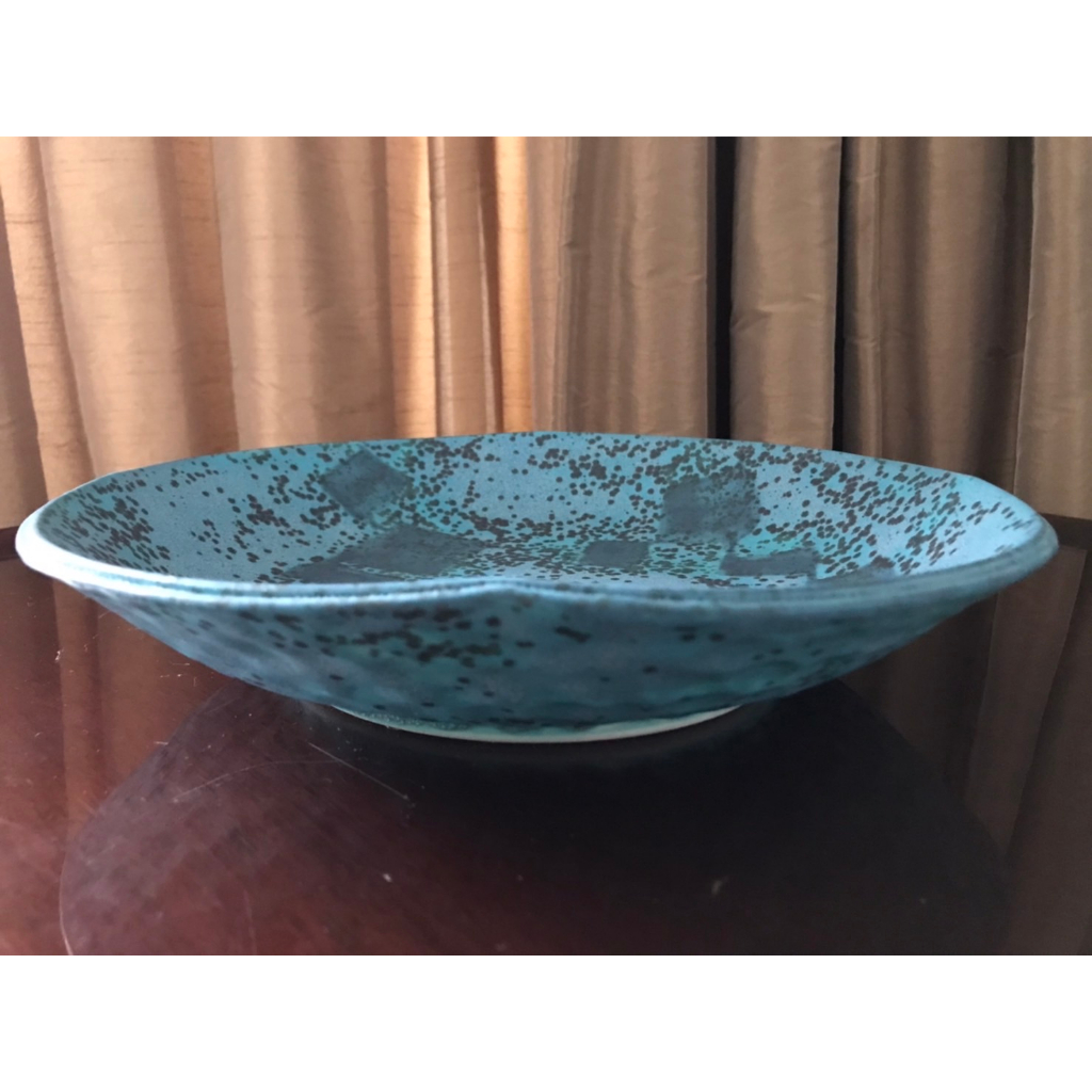 【台灣品牌】靛藍青彩釉面陶圓盤碗  陶器 碗盤器皿 點心盤 前菜盤 餐盤 沙拉盤 湯盤 湯碗