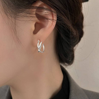 《現貨》眉兒銀飾 925純銀 交叉耳扣 純銀耳環 銀耳圈 女生耳環