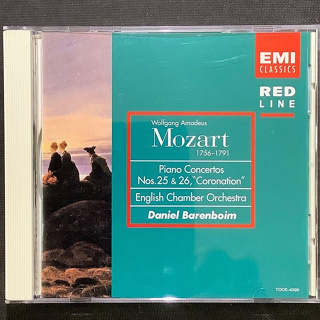 Mozart莫札特-第 25 & 26 號鋼琴協奏曲 Barenboim巴倫波因/鋼琴&指揮 1999年日本東芝版