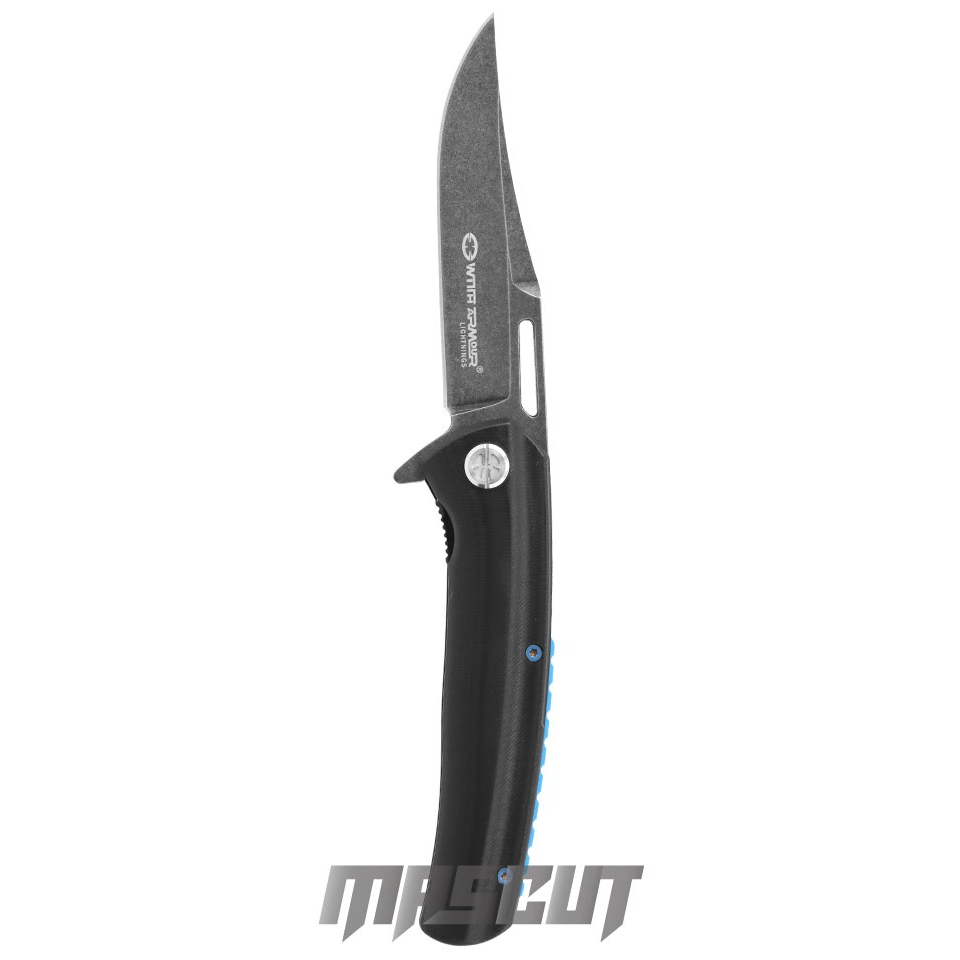 宏均-WITHARMOUR KNIVES WA-078BK /D2鋼 .石洗 .G10 .CNC 研磨 -折刀