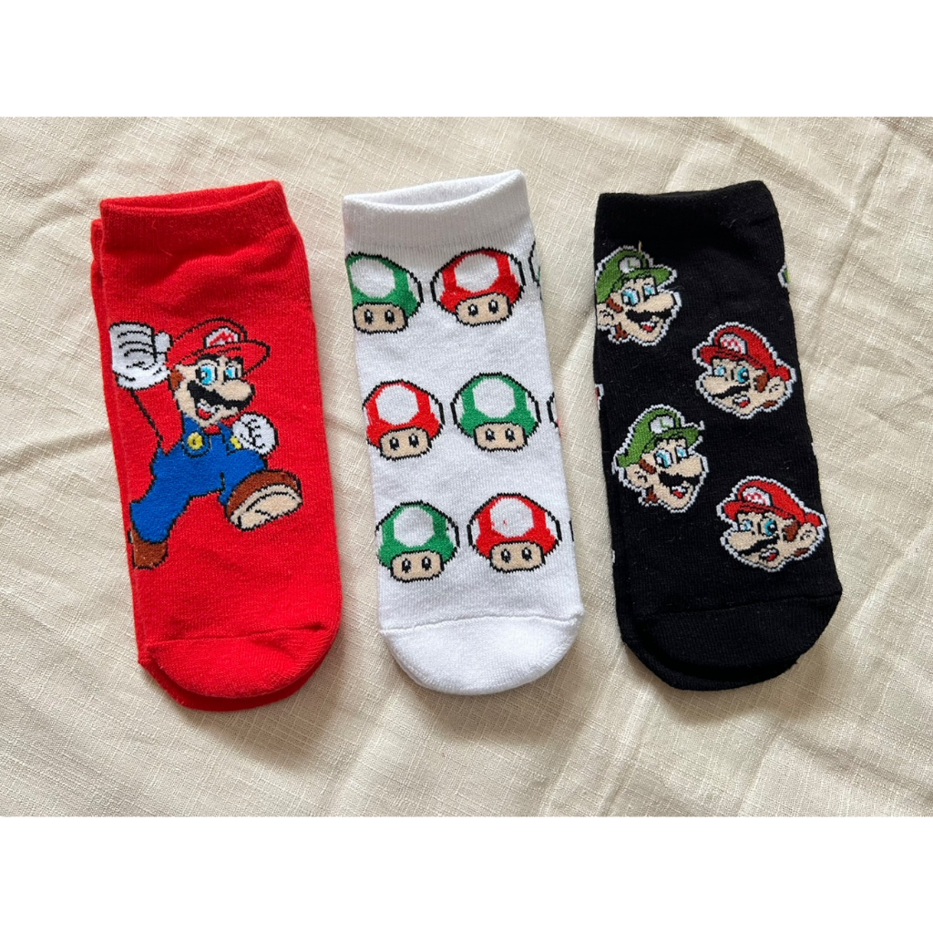 全新瑪莉歐Mario兒童襪/三雙裝/兒童襪子/短版襪/超級瑪莉歐