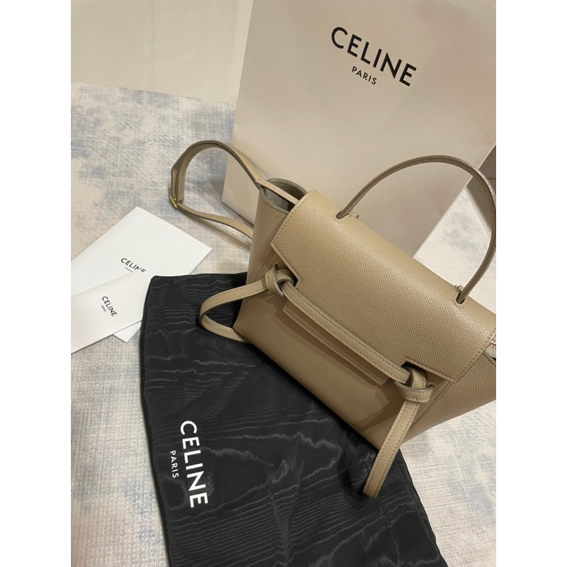 🌟 二手 Celine Nano Belt Bag 奶茶色 鯰魚包