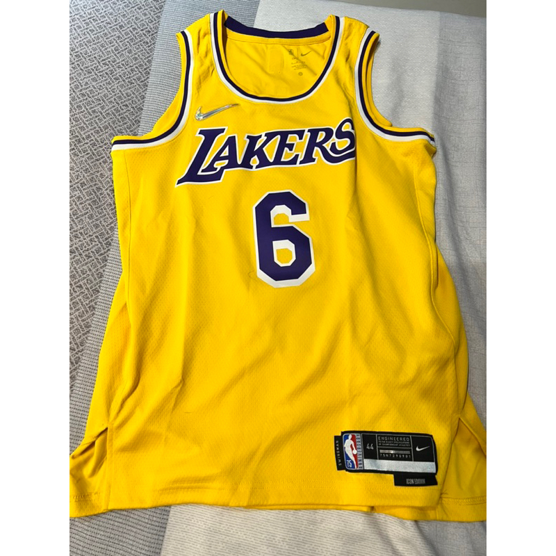 Nike Lebron James 75週年鑽石logo球衣 湖人黃 44 M
