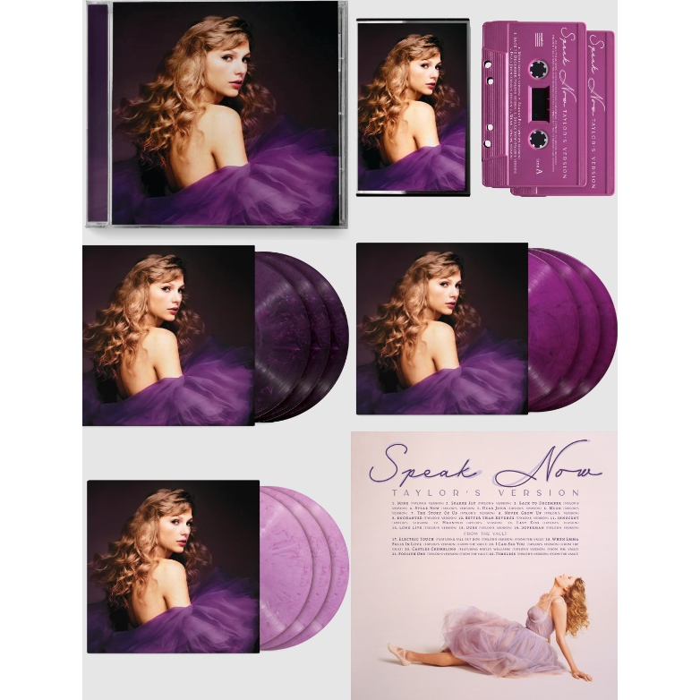 Taylor Swift 泰勒絲 - Speak Now (Taylor's Version) 重製專輯彩膠+卡帶+CD