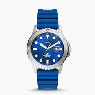 FOSSIL 海洋潮流矽膠錶帶腕錶 42MM （FS5998）