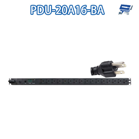 昌運監視器 PDU-20A16-BA 16孔 LED 電流顯示電源分配器