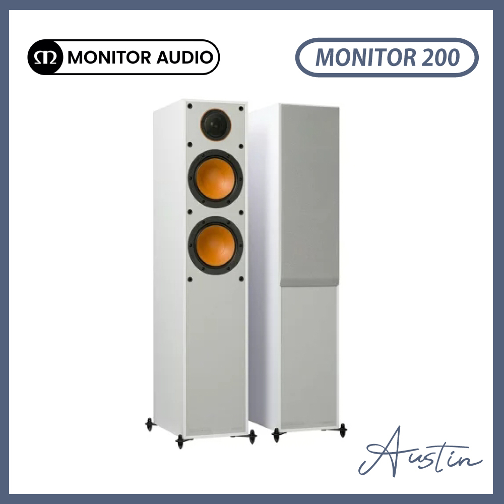 『現貨』［英國 MONITOR AUDIO］落地型喇叭 白色 MONITOR 200