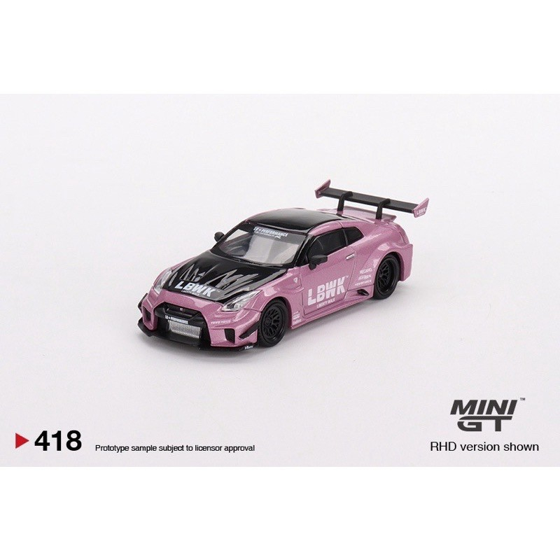 Mini GT 418 1/64 日產 LB WORKS NISSAN 35 RR GTR 粉色 黑蓋