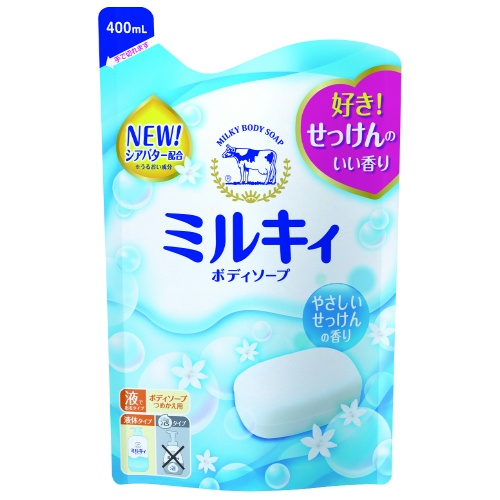 🐘大象屋美妝🌟COW STYLE 牛乳石鹼 🌟Milky牛乳精華沐浴乳(皂香)補充包400ml-A5