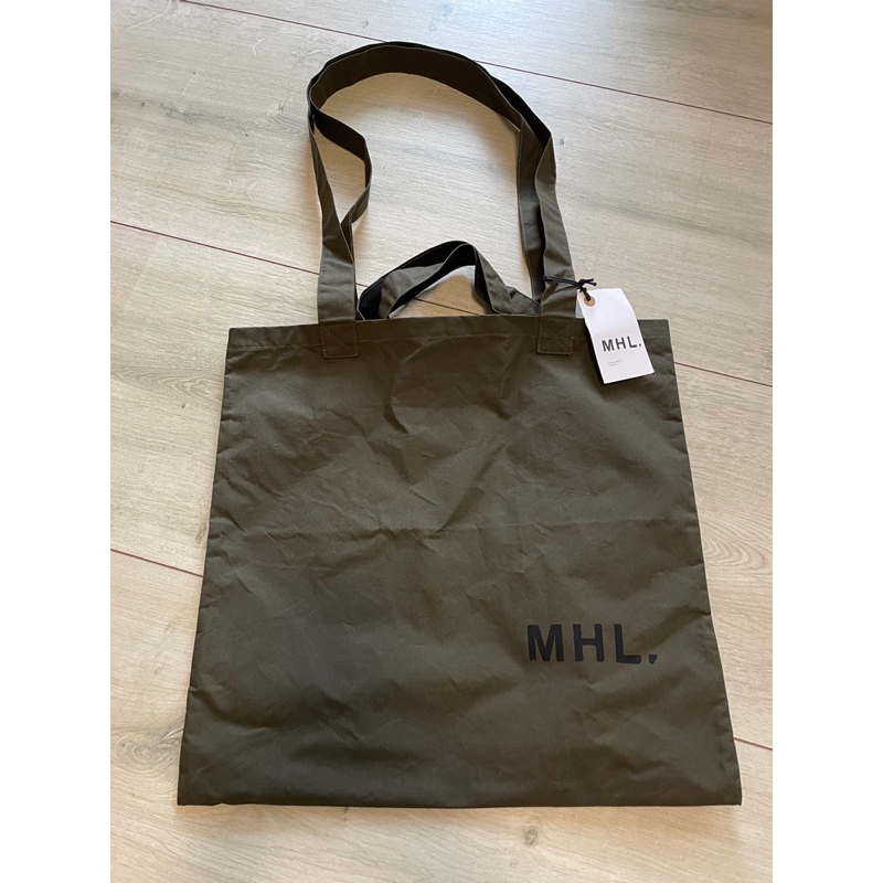 【全新】MHL 兩用 帆布包 托特包 肩背包 側背包 購物袋 MARGARET HOWELL 日本正品 橄欖綠