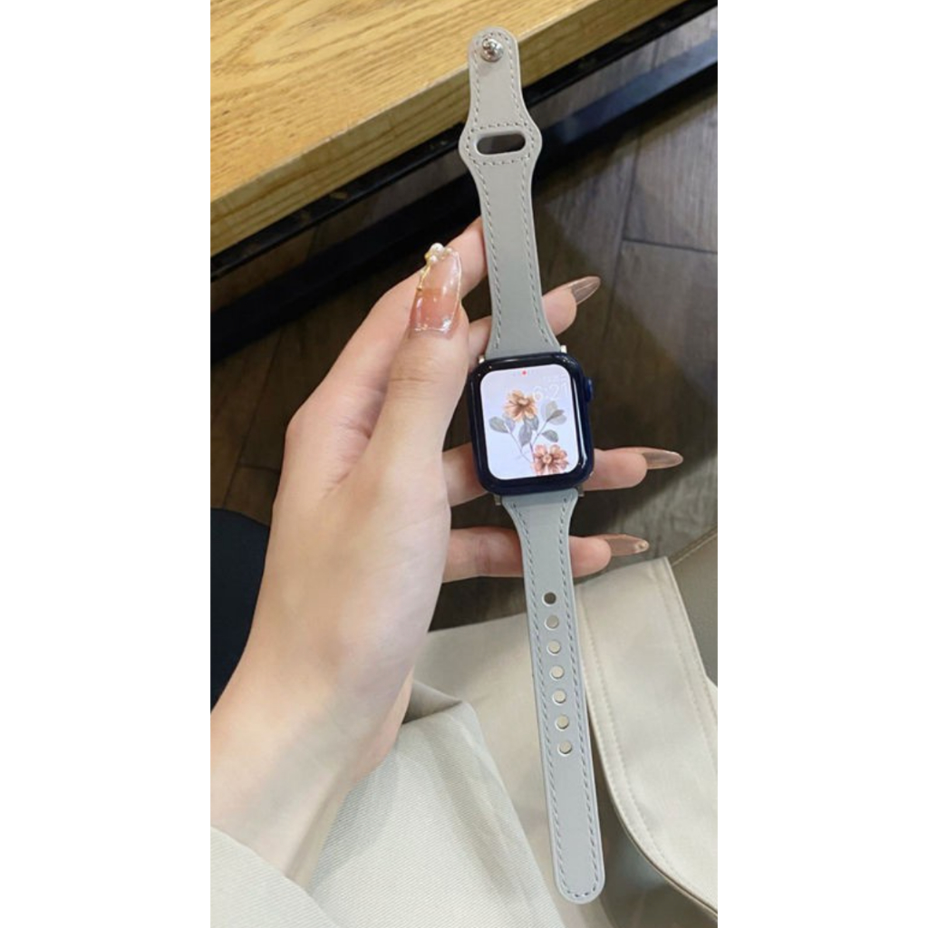 百搭小象灰 新款 超細款 小蠻腰錶帶 Apple Watch 真皮錶帶 SE 38/40mm 女士皮革錶帶