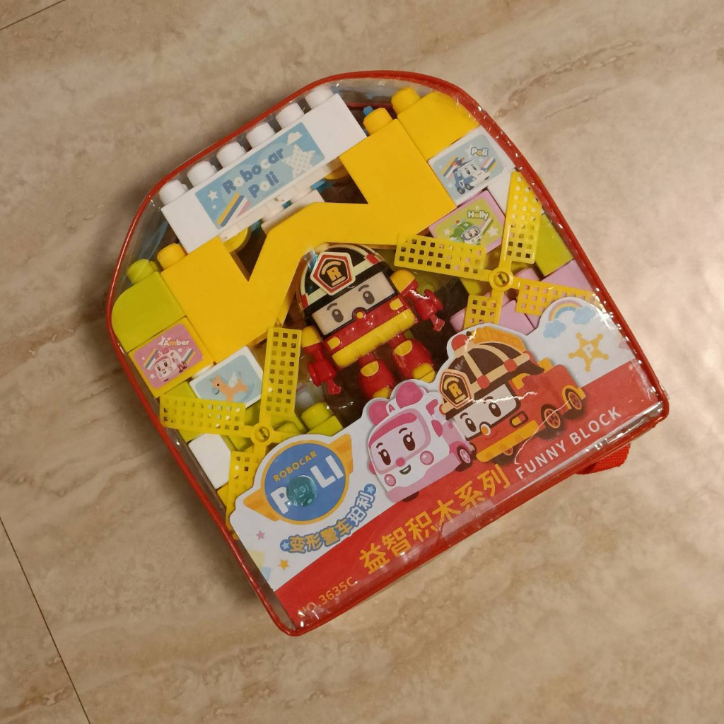 🌸朵拉小舖🌸 POLI 救援小英雄益智積木組 積木背包套裝 益智玩具 生日禮物 兒童玩具