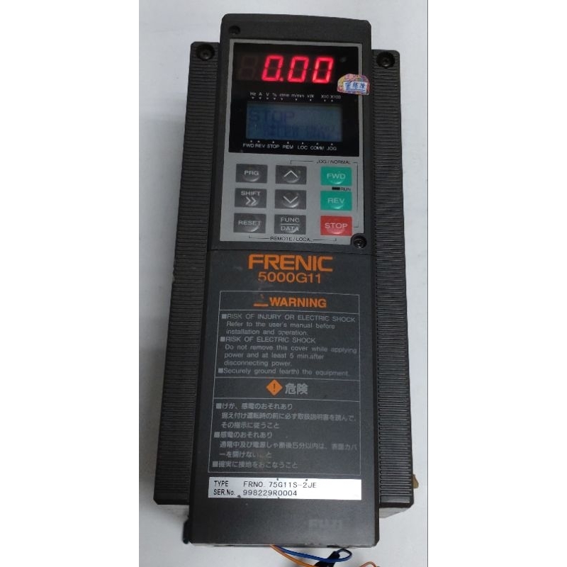 🌞二手現貨保固FUJI富士FRENIC5000G11變頻器FRN0.75G11S-2JE三相220V1馬力0.75kW