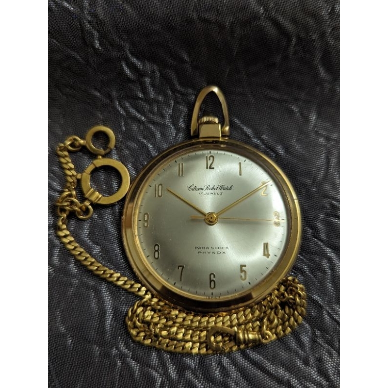
【完整美品】1960年代停產美品，日本星辰CITIZEN（立體全數字）包金手上鍊古董機械錶

