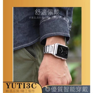 台灣現貨 蘋果手錶9 8 7代SE不銹鋼鏈式商務男精鋼錶帶Apple Watch 6 iwatch7 45 49mm錶帶