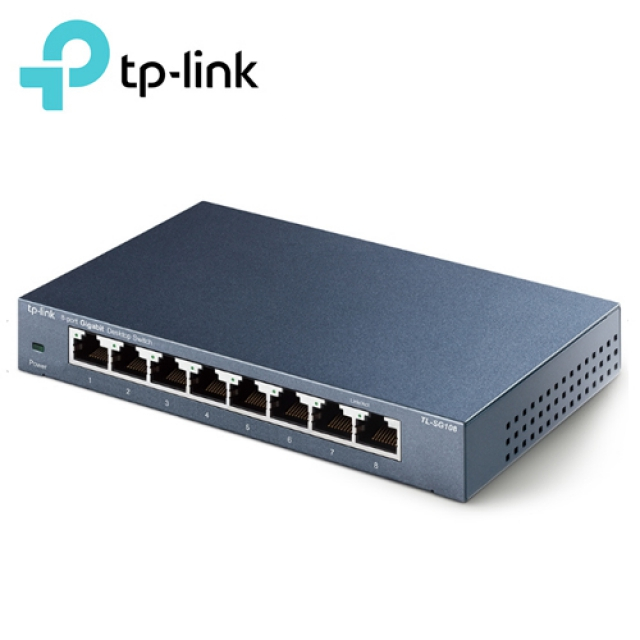 【TP-LINK】TL-SG108 8埠專業級Gigabit桌上型乙太網路交換器(鋼殼)