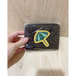 免運 ✨臺灣現貨✨美國🇺🇸Coach經典 logo老花 皮革 短夾 防刮 短夾 皮夾 童趣 ☂️小雨傘