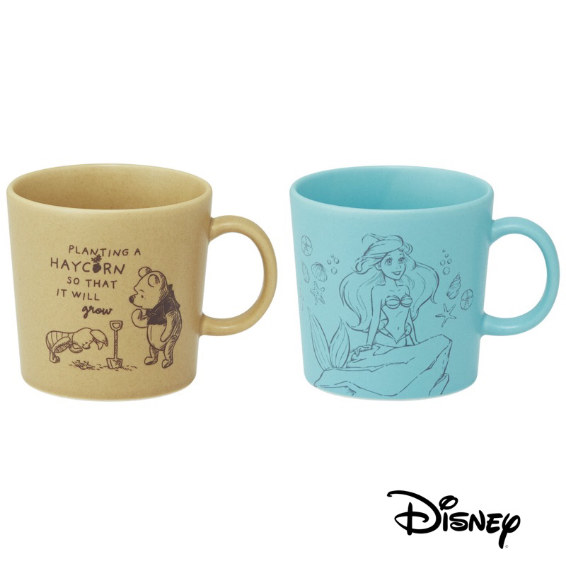 ฅ喵屋日本小物ฅ預購 日本正版 迪士尼 Disney 小熊維尼 愛麗兒 小美人魚 美濃燒 陶瓷 馬克杯 水杯 茶杯