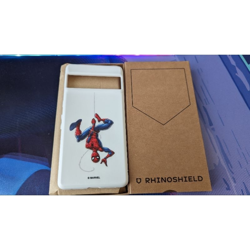 Google Pixel 7 pro 犀牛盾Solidsuit防摔背蓋手機殼 白色 Marvel 倒掛蜘蛛人圖樣