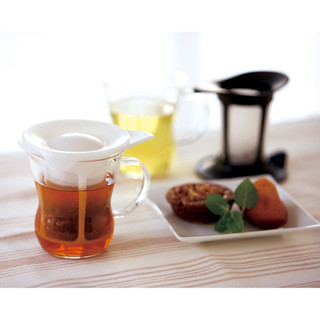 日本直送｜日本茶器 HARIO 耐熱玻璃杯 帶濾網 200mL 茶濾託盤隨行杯三件套 馬克杯 咖啡茶飲多用途 便於清洗