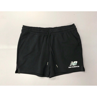 大灌體育👟 New Balance Logo Shorts 女款 黑色 棉質 NB 短褲 AWS91580BK