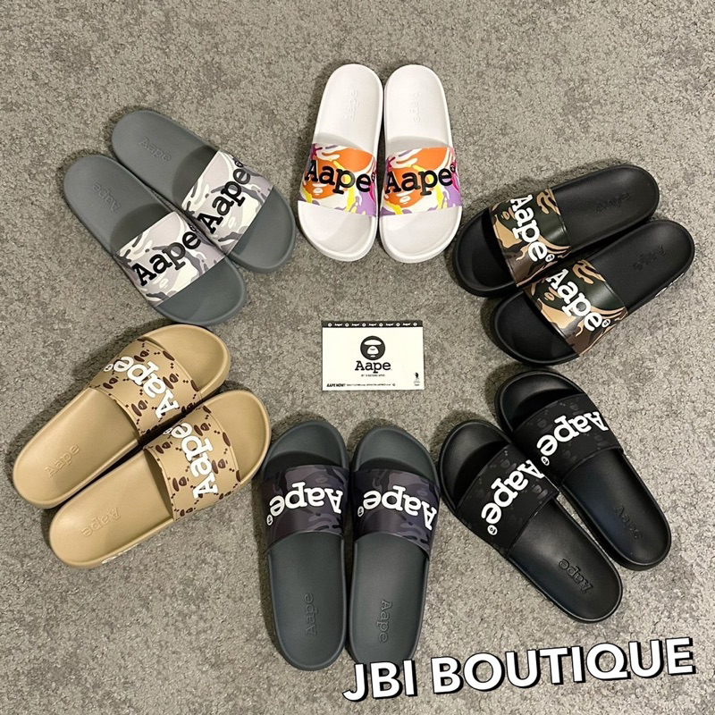 JBI BOUTIQUE✔️Aape 迷彩文字Logo 猿人拖鞋 現貨 正品代購 實體店面