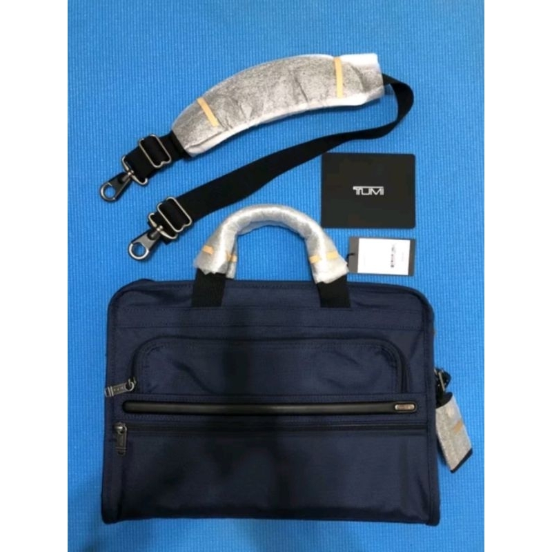 TUMI Alpha Navy Blue海軍藍 經典手提公事包