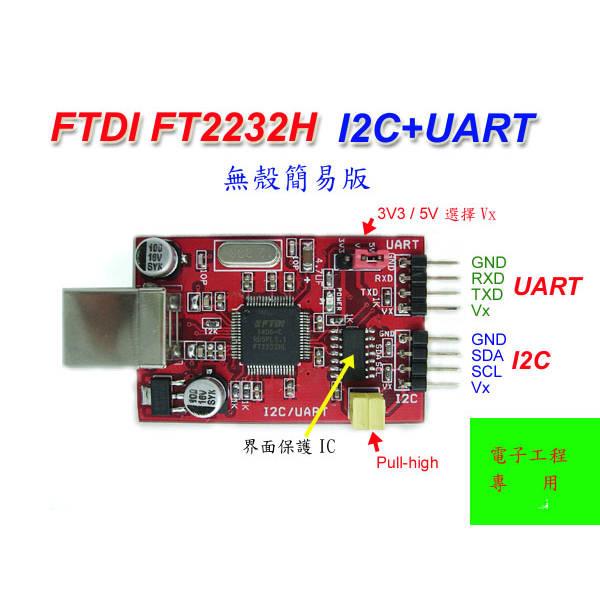 使用FTDI FT2232H 的I2C+ UART ( USB to I2C, USB to Uart)