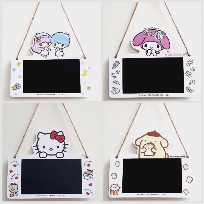 Sanrio 三麗鷗 Hello Kitty 掛式小黑板 造型小黑板 小黑板 留言板 凱蒂貓 美樂蒂 布丁狗 雙子星