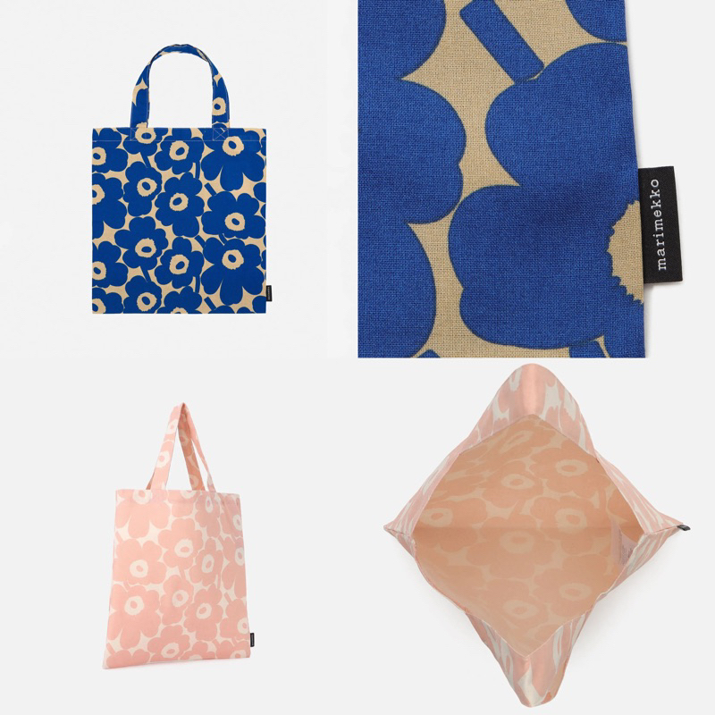 日本連線🇯🇵2023夏季 日本限定marimekko Mini Unikko粉色 湛藍 罌粟花 帆布袋 購物袋 帆布包