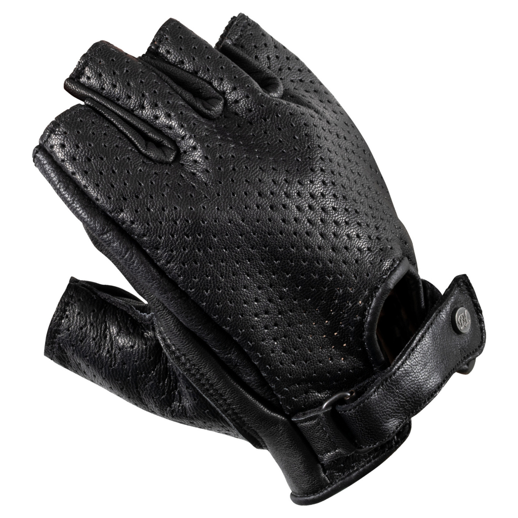 【德國Louis】Detlev Louis DL-GM-5 摩托車騎士手套 黑色夏季透氣穿孔露指美式半指手套210899