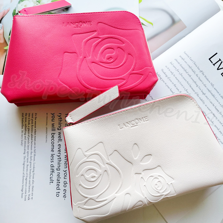 LANCOME 蘭蔻 專櫃滿額贈品 📣三款 法式玫瑰皮革化妝包 手拿包 美妝包 造型包 盥洗包 收納包 刷具包 萬用包