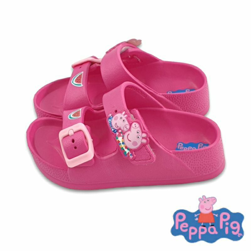 【米蘭鞋都】佩佩豬 Peppa Pig 粉紅豬小妹 兒童 輕量 防水 拖鞋 舒適 柔軟 1047 桃 另有紫色