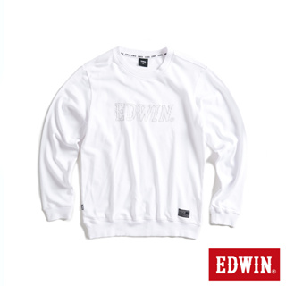 EDWIN EDGE 車縫 BOX LOGO厚長袖T恤(白色)-男款