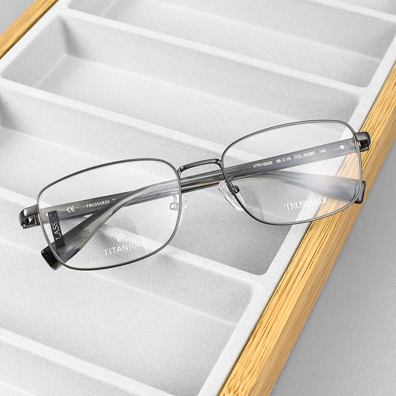 Trussardi VTR1053S 杜魯薩迪眼鏡｜商務方框純鈦眼鏡 男生品牌眼鏡框【幸子眼鏡】