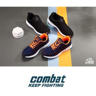 COMBAT 艾樂跑男鞋 輕量透氣 回彈緩震減壓慢跑鞋 藍橘色 黑色22574