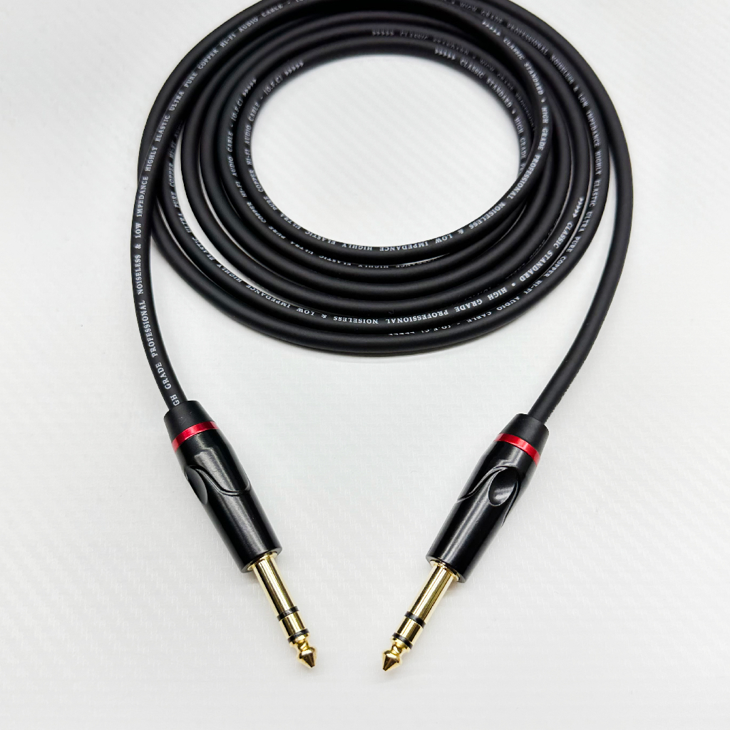 專業用 鍍金頭 無氧銅線 6.3 TRS 6.5mm 立體 雙聲道 訊號線 平衡式訊號線 監聽喇叭線