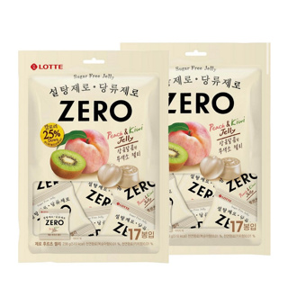 Pors' 韓國代購 [LOTTE 樂天] ZERO 水果軟糖 奇異果 水蜜桃 17入