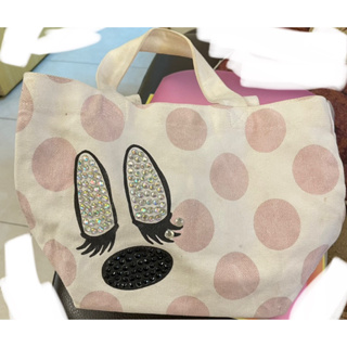 日本迪士尼Disney 黛西/唐老鴨手提袋便當袋 帆布袋 手拿包