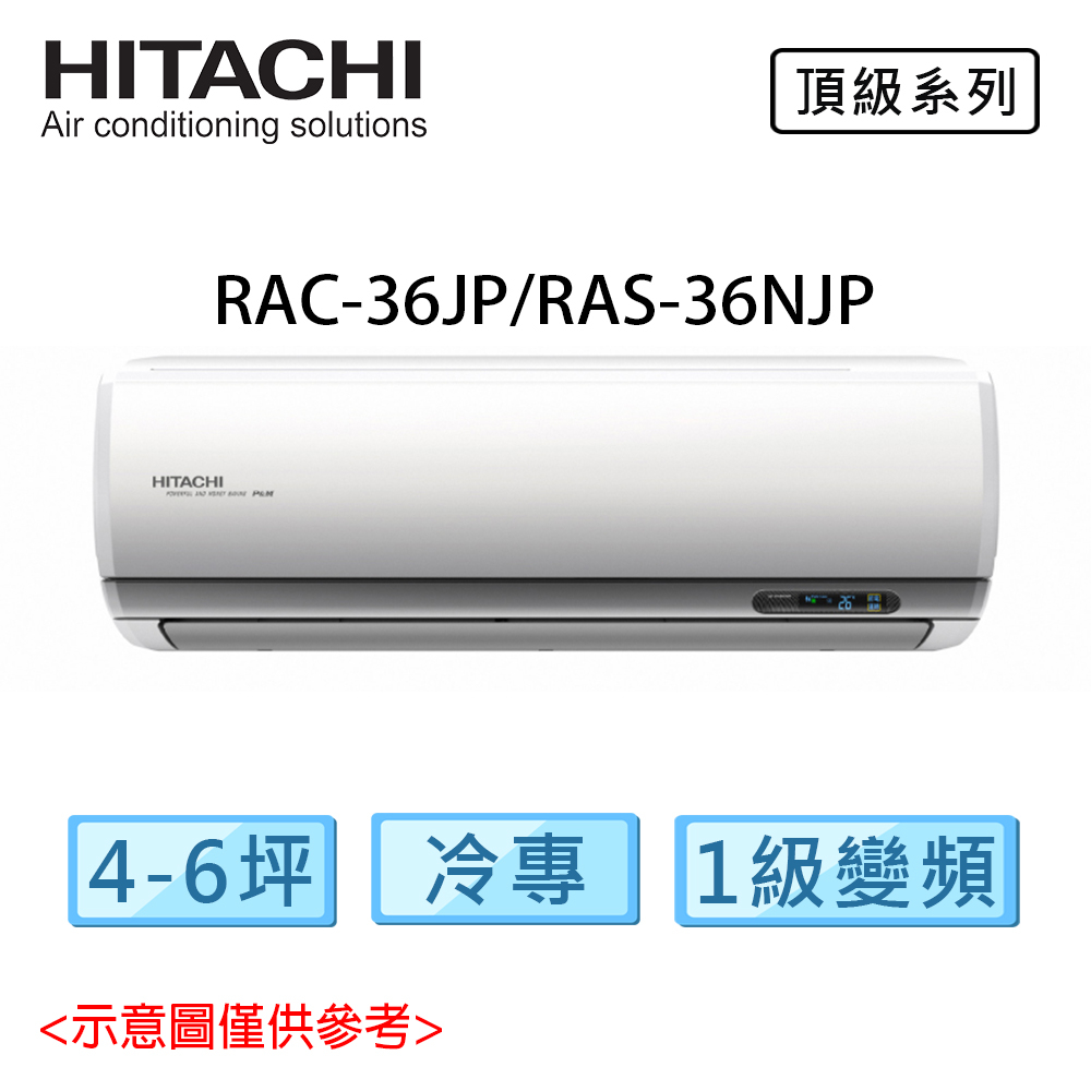 HITACHI日立 4-6坪 R32 頂級 變頻 冷專 分離式冷氣 RAC-36JP/RAS-36NJP