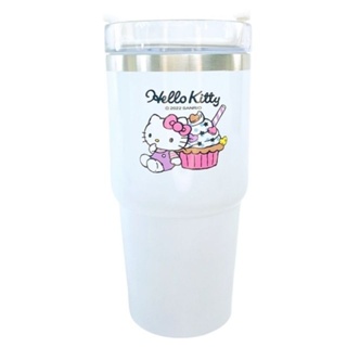 (全新現貨)Hello Kitty 不鏽鋼飲料杯附吸管 600ml (白杯子蛋糕款)
