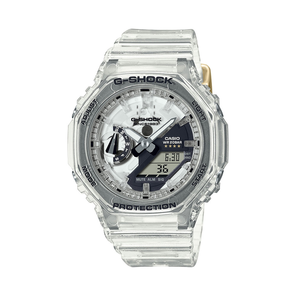 CASIO卡西歐 G-SHOCK 40週年限定 獨特透視錶面 半透明 人氣雙顯 GMA-S2140RX-7A_42.9m