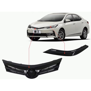 【車王汽車精品百貨】豐田 TOYOTA ALTIS 11.5代 黑武士 曜夜版 亮黑 大燈眉 水箱罩 中網框 水箱護罩