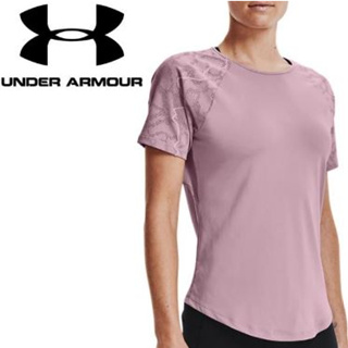 7度c 運動品牌UA UNDER ARMOUR 安德瑪 淺粉紫 美背設計鏤空網眼休閒運動上衣 T恤 女款 SM
