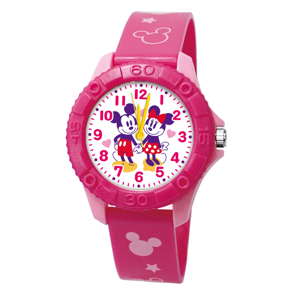 【Disney迪士尼】米奇米妮牽手趣  雙色殼兒童手錶